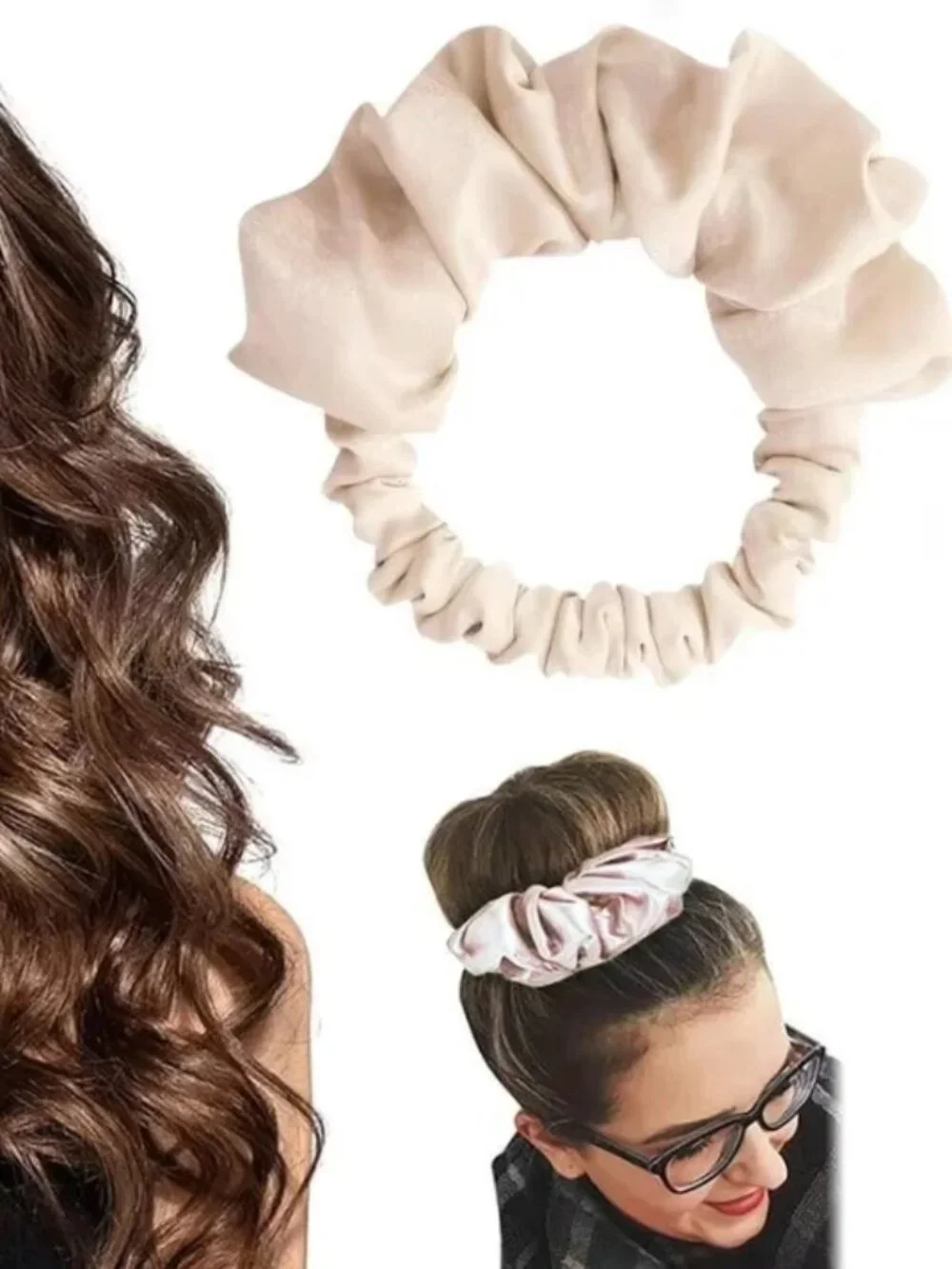 Heatless Curling Scrunchie Leopard/Black Print or Cotton Candy- Pick 1